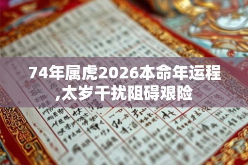 74年属虎2026本命年运程,太岁干扰阻碍艰险