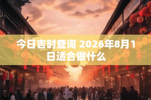 今日吉时查询 2026年8月1日适合做什么