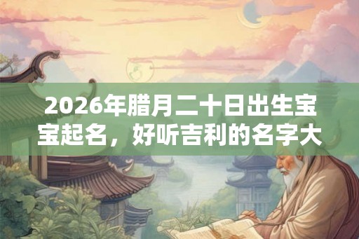 2026年腊月二十日出生宝宝起名,好听吉利的名字大全 2026年腊月二十日出生宝宝起名,好听吉利的名字大全