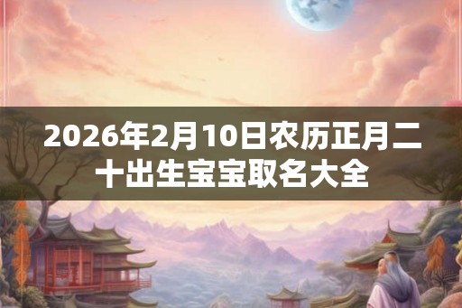 2026年2月10日农历正月二十出生宝宝取名大全