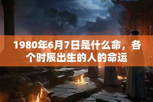 1980年6月7日是什么命，各个时辰出生的人的命运