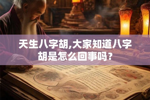 天生八字胡,大家知道八字胡是怎么回事吗？