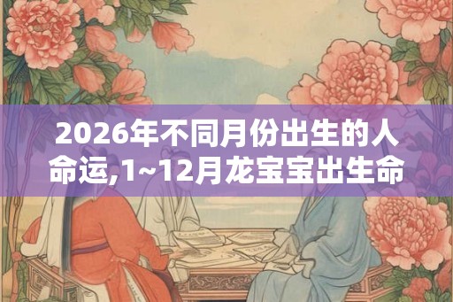 2026年不同月份出生的人命运,1~12月龙宝宝出生命运
