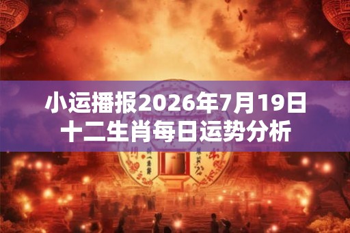 小运播报2026年7月19日十二生肖每日运势分析