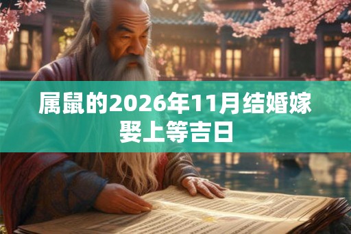 属鼠的2026年11月结婚嫁娶上等吉日