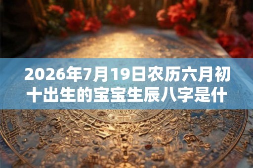2026年7月19日农历六月初十出生的宝宝生辰八字是什么