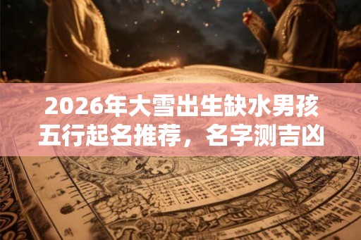 2026年大雪出生缺水男孩五行起名推荐，名字测吉凶