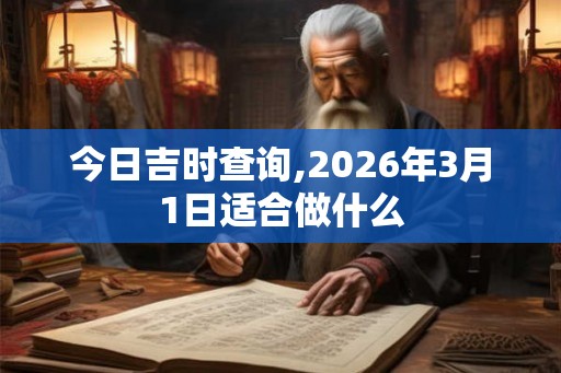 今日吉时查询,2026年3月1日适合做什么