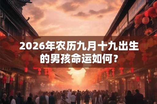 2026年农历九月十九出生的男孩命运如何？