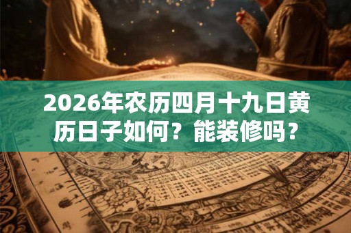 2026年农历四月十九日黄历日子如何？能装修吗？