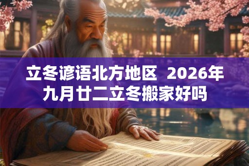立冬谚语北方地区  2026年九月廿二立冬搬家好吗