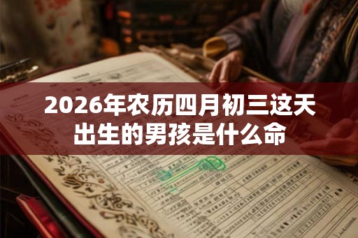2026年农历四月初三这天出生的男孩是什么命