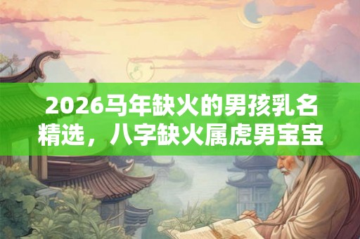2026马年缺火的男孩乳名精选，八字缺火属虎男宝宝吉利的小名
