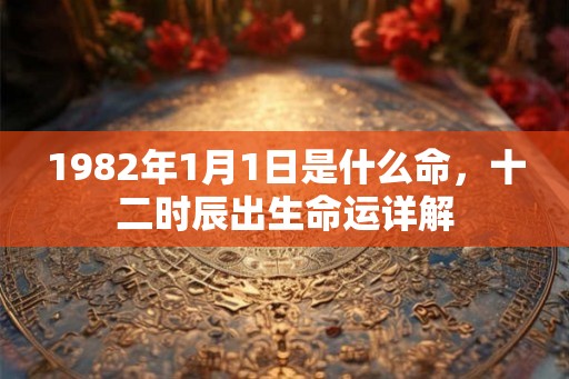 1982年1月1日是什么命，十二时辰出生命运详解
