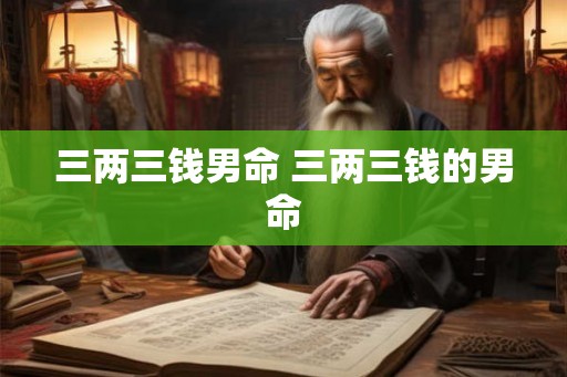 三两三钱男命 三两三钱的男命