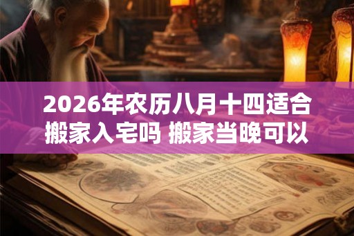 2026年农历八月十四适合搬家入宅吗 搬家当晚可以不住吗