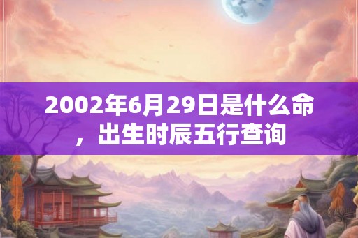 2002年6月29日是什么命，出生时辰五行查询