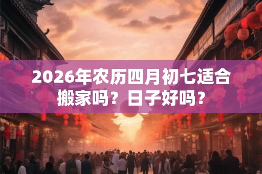 2026年农历四月初七适合搬家吗？日子好吗？
