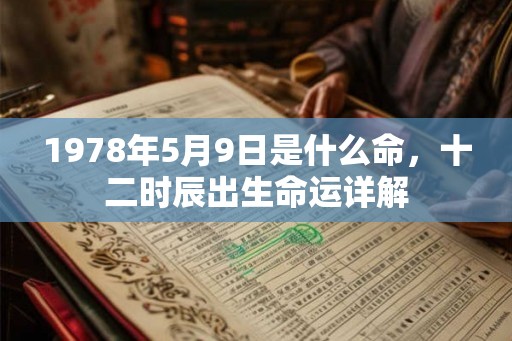 1978年5月9日是什么命，十二时辰出生命运详解
