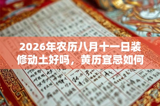 2026年农历八月十一日装修动土好吗，黄历宜忌如何？