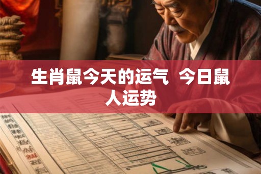 生肖鼠今天的运气  今日鼠人运势