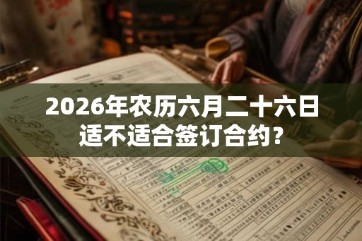 2026年农历六月二十六日适不适合签订合约？