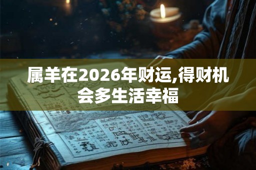 属羊在2026年财运,得财机会多生活幸福