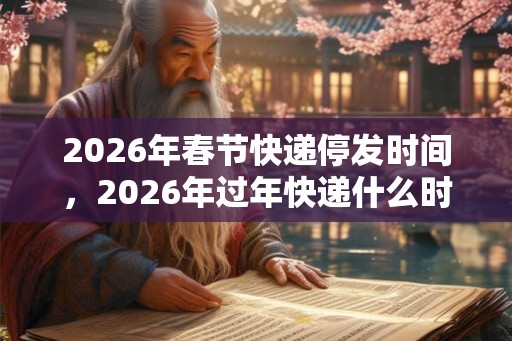2026年春节快递停发时间，2026年过年快递什么时候停？