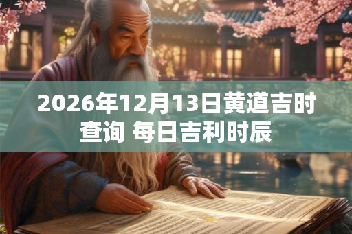 2026年12月13日黄道吉时查询 每日吉利时辰