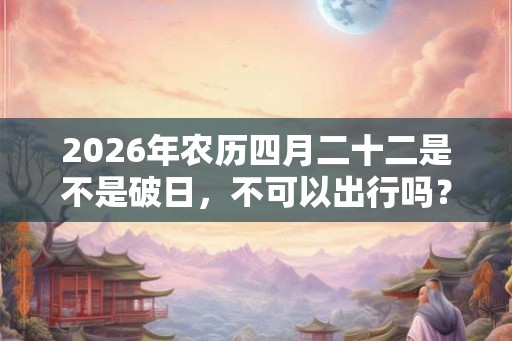 2026年农历四月二十二是不是破日，不可以出行吗？
