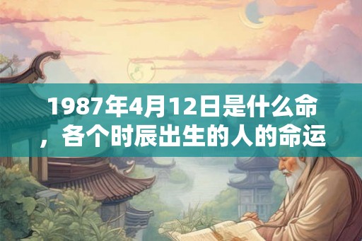 1987年4月12日是什么命，各个时辰出生的人的命运