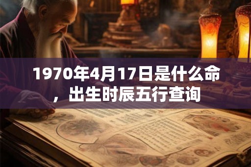 1970年4月17日是什么命,出生时辰五行查询 1970年4月17日是什么命,出生时辰五行查询