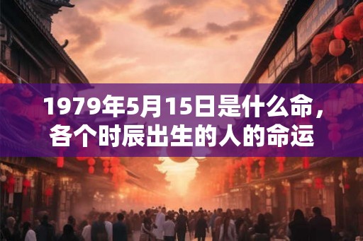 1979年5月15日是什么命,各个时辰出生的人的命运 1979年5月15日是什么命,各个时辰出生的人的命运