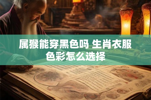 属猴能穿黑色吗 生肖衣服色彩怎么选择