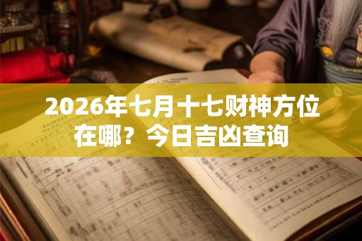 2026年七月十七财神方位在哪?今日吉凶查询 2026年七月十七财神方位在哪?今日吉凶查询