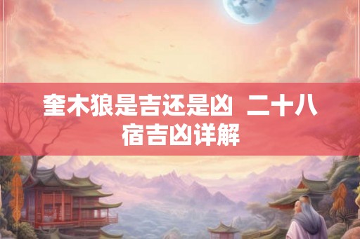奎木狼是吉还是凶  二十八宿吉凶详解