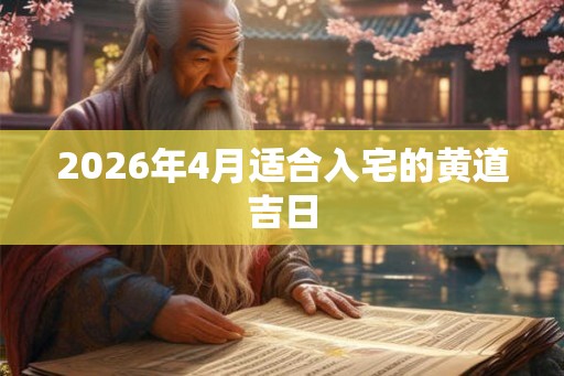 2026年4月适合入宅的黄道吉日