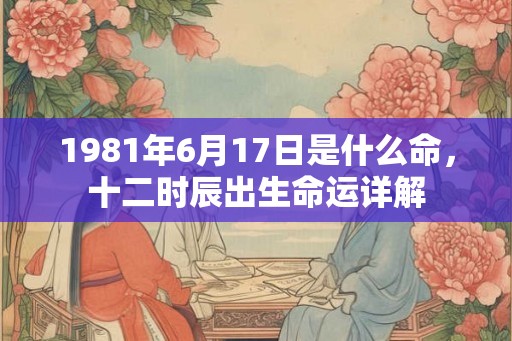 1981年6月17日是什么命，十二时辰出生命运详解
