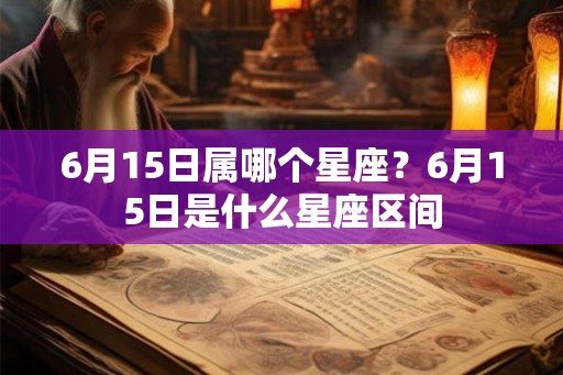 6月15日属哪个星座？6月15日是什么星座区间