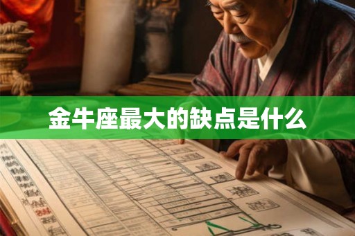 金牛座最大的缺点是什么