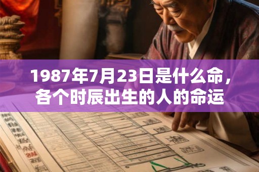 1987年7月23日是什么命，各个时辰出生的人的命运