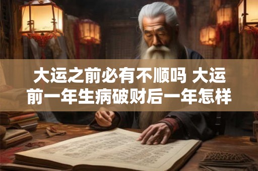 大运之前必有不顺吗 大运前一年生病破财后一年怎样 大运之前必有不顺吗 大运前一年生病破财后一年怎样