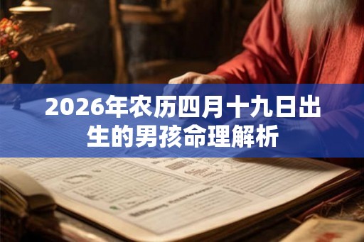 2026年农历四月十九日出生的男孩命理解析
