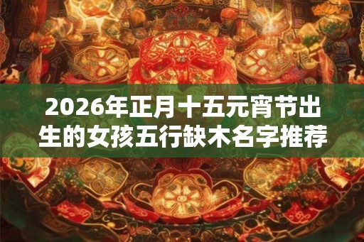 2026年正月十五元宵节出生的女孩五行缺木名字推荐