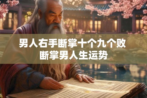 男人右手断掌十个九个败 断掌男人生运势