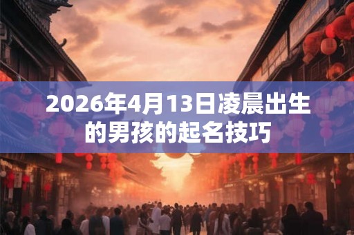 2026年4月13日凌晨出生的男孩的起名技巧