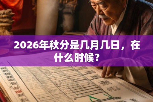 2026年秋分是几月几日，在什么时候？