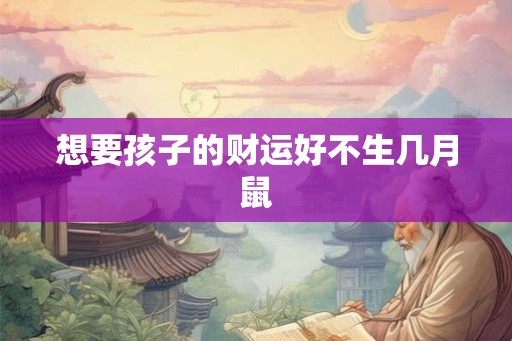 想要孩子的财运好不生几月鼠