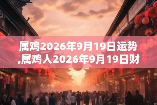 属鸡2026年9月19日运势,属鸡人2026年9月19日财运,生肖鸡2026年9月19日运势
