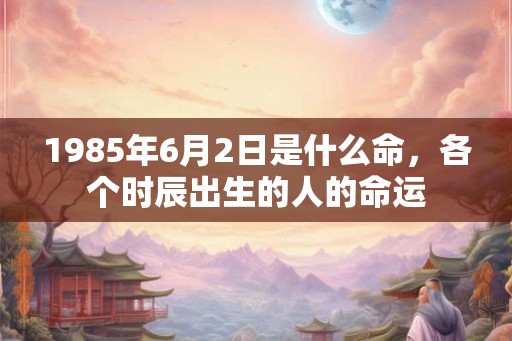 1985年6月2日是什么命，各个时辰出生的人的命运
